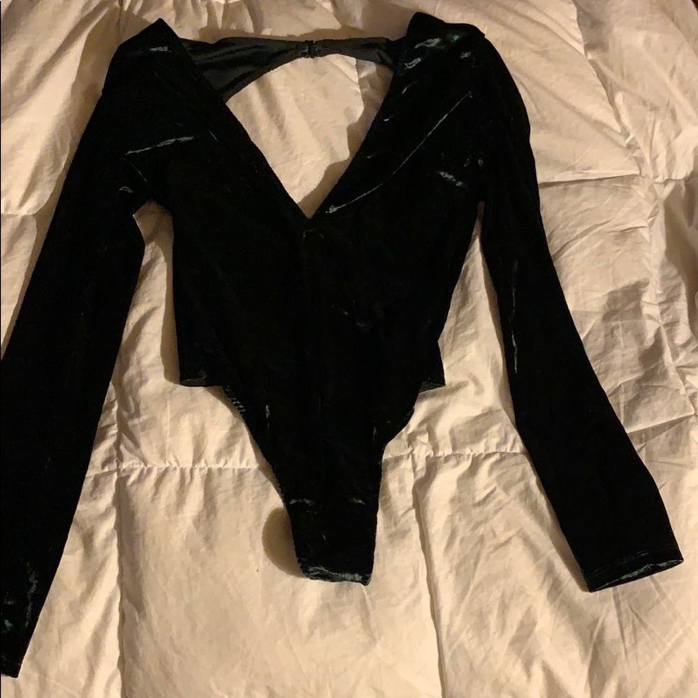 Victoria’s Secret plunge velvet body suit